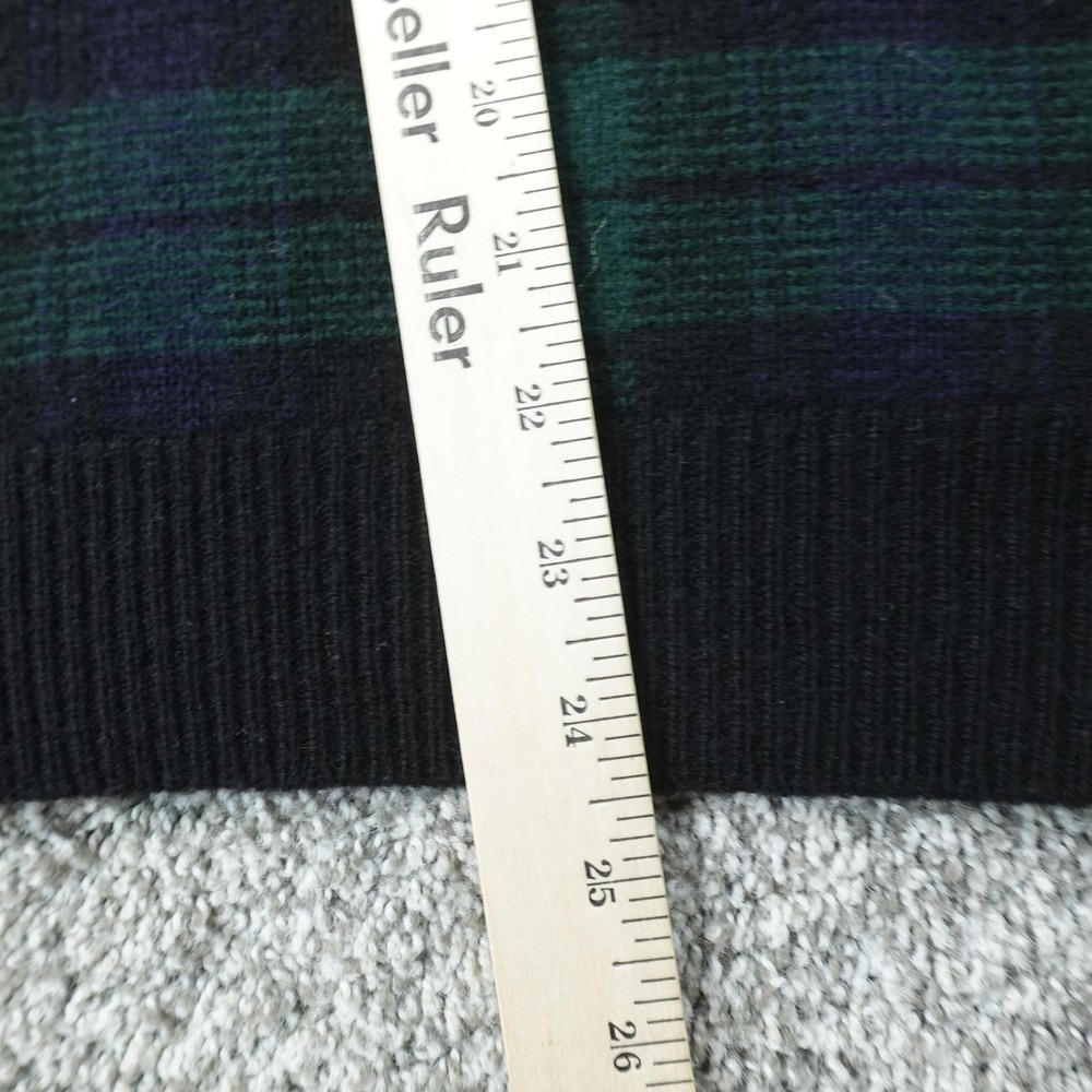 VTG Polo Ralph Lauren Vest Mens L Blackwatch Tartan Plaid Lambswool Sweater 90s - Picture 6 of 7
